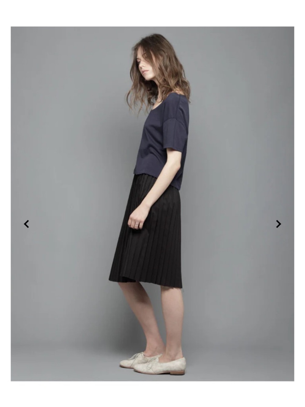 Organic by John Patrick Black Pleated Midi Skirt — Sleek Everyday Staple